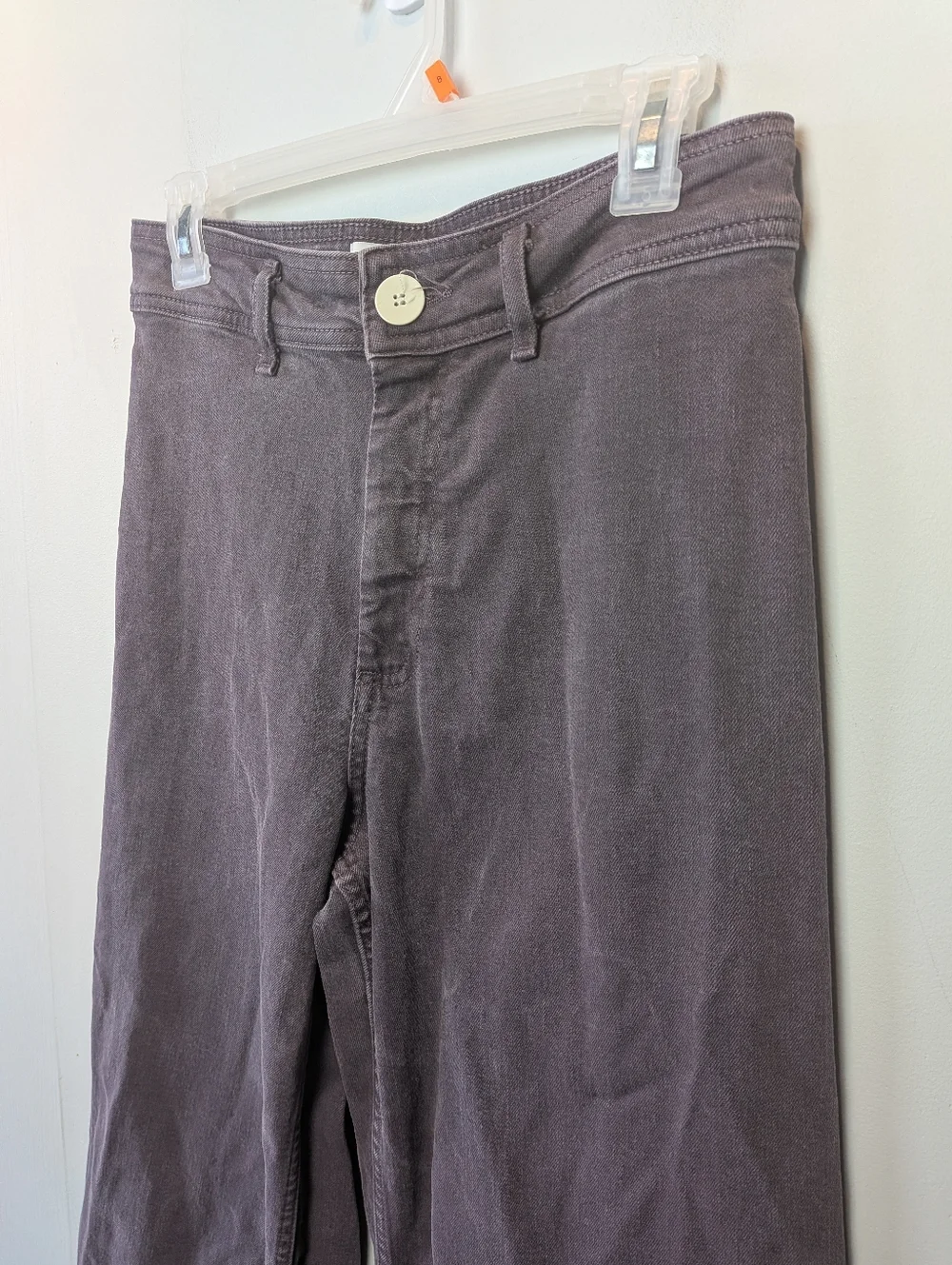 ZARA Marine Flare High Waist Women Pants Purple Plume Color Size 6 - Picture 2 of 11
